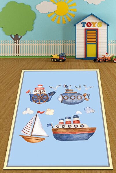 aymira home Dekoratif Dijital Baskılı Kaymaz Taban Yıkanabilir Tüylenmez Kadi...