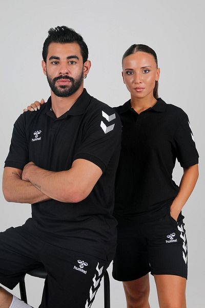 hummel Μπλουζάκι Armin Cotton Polo Neck Μαύρο
