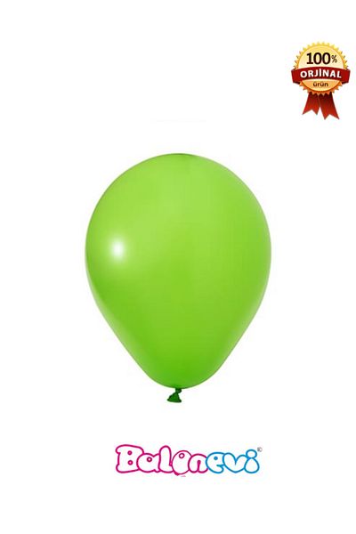 BalonEvi 12'' Printed Balloon Light Green 100 Pcs