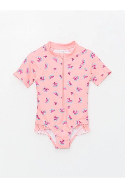 LC Waikiki LCW Baby - Μαγιό με κοντό μανίκι με στάμπα για κοριτσάκι