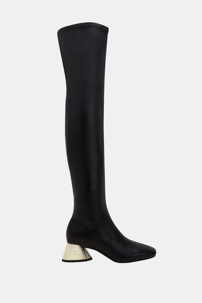 Katy Perry Clarra Women's Black Stretch Heeled Design Boots