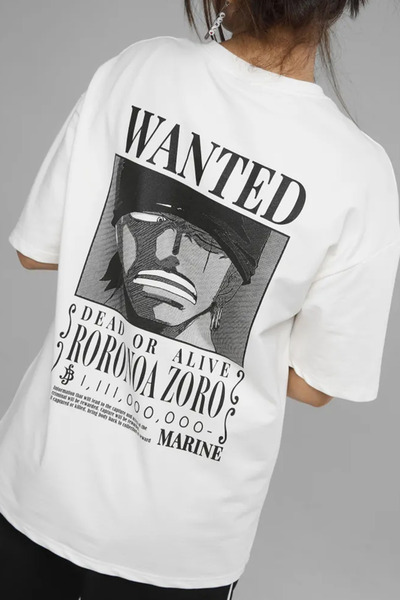 POPULUS Tricou One Piece Anime Zoro Wanted - Imprimat față și spate