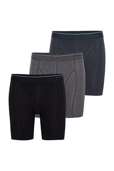 Blackspade Ανδρικά Boxers 3 Pack Tender Cotton 9683 - Black Antra Melange Anthracite