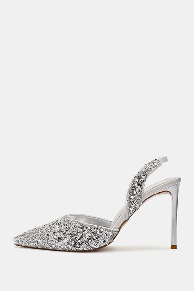 Bestyle Freya Women - Pantofi cu toc cu paiete argintii