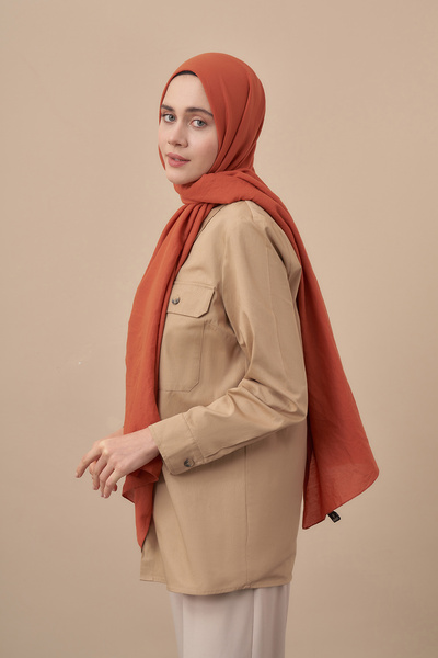 ARMANDA Jazz Cotton Shawl - Brick Color