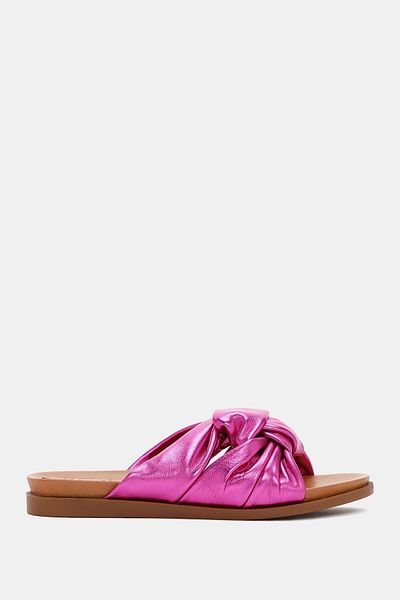 Bestyle Γυναικείες παντόφλες από γνήσιο δέρμα Fuchsia Mocha