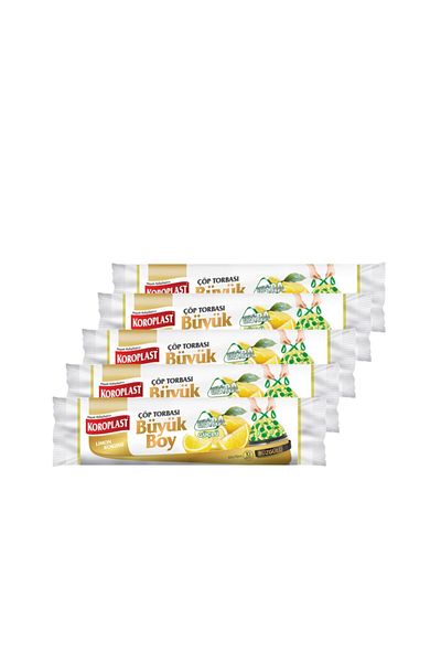 Sarcina Koroplast Extra Strong Large Size Lemon Scented Drawstring Garbage Bag 65x70cm - 10 Pieces X 5 Pieces