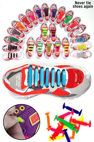 Binbirreyon 14 Pieces Practical Silicone Children's Shoes - Laces Set Ta007R