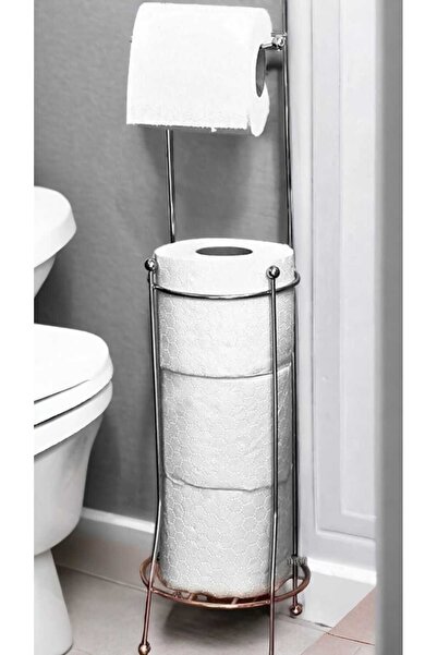 Rich Content Kaliteli KROM Ayaklı Tuvalet Kağıtlığı Kağıtlık Paslanmaz Yedekl...