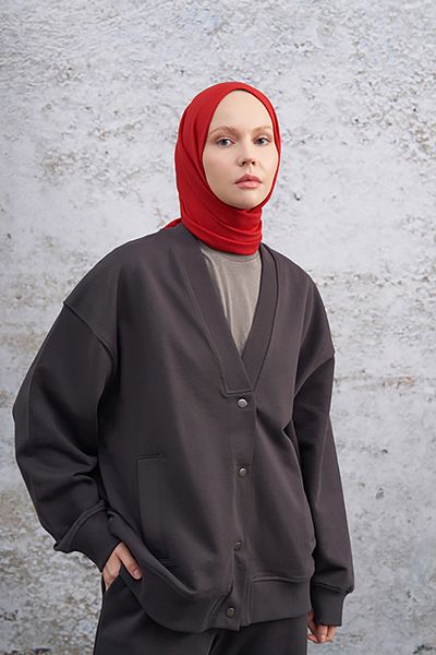 ARMANDA Red Cotton Jazz Shawl