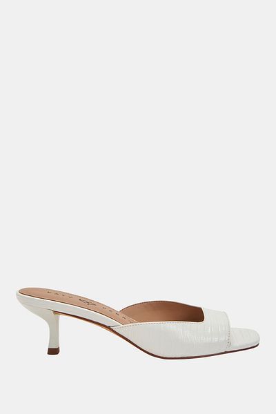 Katy Perry Women's White Heeled Slippers - Ladie Low Heel
