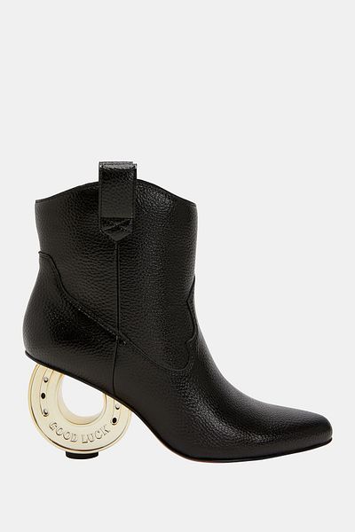 Katy Perry Cizme cu toc pentru femei Horshoee Black Horseshoe
