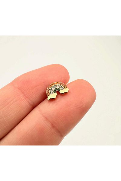 G Sport POLO Stainless Steel TraGus PiercinG - Rainbow Detailed