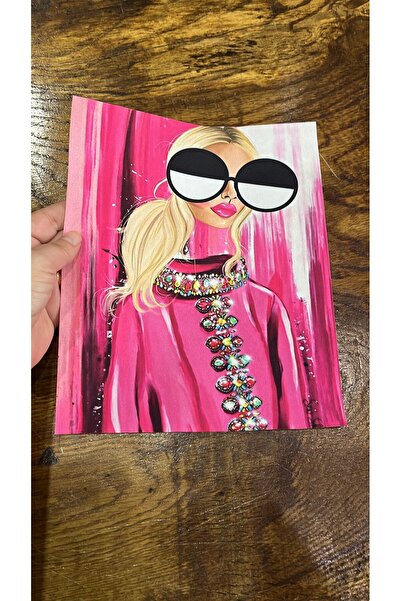 Gönülden Tasarım Aplicație de cusut cu emblema fetiței roz - păr blond, 23x19 cm