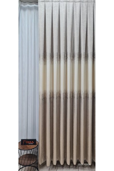 ISSA TEKSTIL İSSA FON PERDE BEJ FİZON RENGİ(TEK KANAT) (SIK PİLE)( 1X3 )