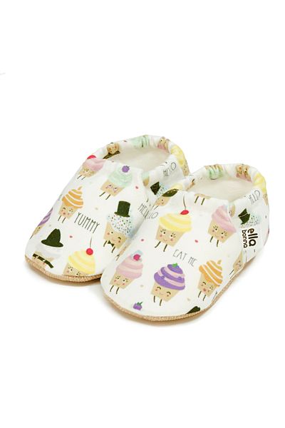 Ella Bonna Cupcake Patterned Baby Booties - Non-Slip Sole, Home Boot Slippers, Nursery Slippers