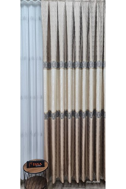 ISSA TEKSTIL İSSA FON PERDE BEJ FİZON RENGİ(TEK KANAT) (SIK PİLE)( 1X3 )