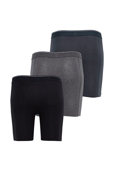 Blackspade Ανδρικά Boxers 3 Pack Tender Cotton 9683 - Black Antra Melange Anthracite