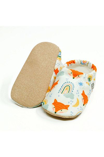 Ella Bonna Baby Slippers - Non-Slip Sole, Fox Size, Home Boots Slippers Nursery Shoes