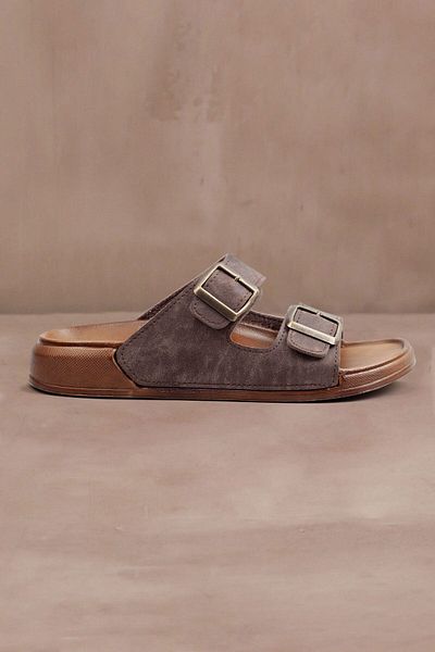 DRY WOOD Ανδρικές έξτρα άνετες καθημερινές παντόφλες - Διπλή πόρπη, Ανδρικές παντόφλες