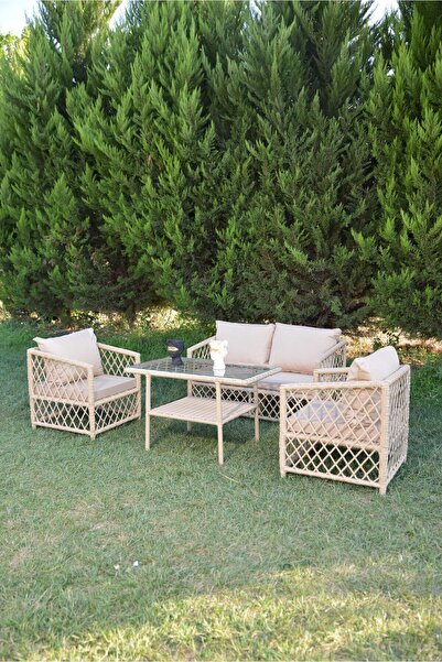 UYSALGARDEN Kate Bahçe Balkon Oturma Takımı Krem