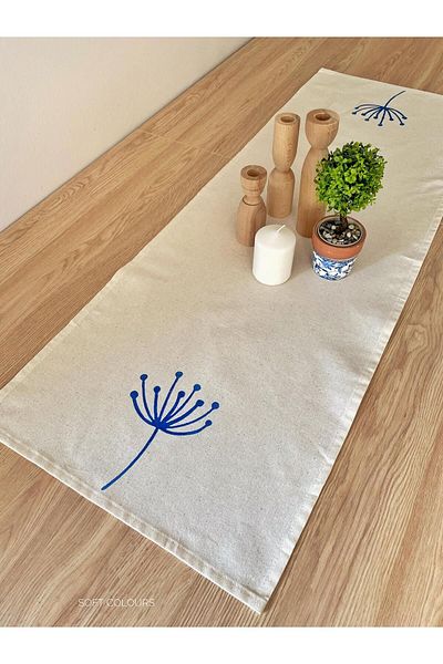Soft Colours Αυθεντική πέτρα εμπριμέ 100% βαμβάκι Organic Runner 40x140 cm
