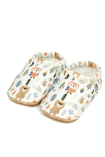Ella Bonna Forest Animals Baby Slippers - Non-Slip Sole, Home Boots Slippers Nursery Shoes