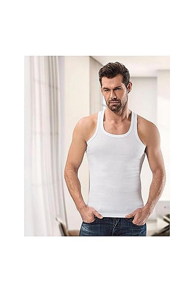 Anıt 1106 Ανδρικό Rib Sports Singlet Πολύχρωμο Σετ 6 τεμαχίων