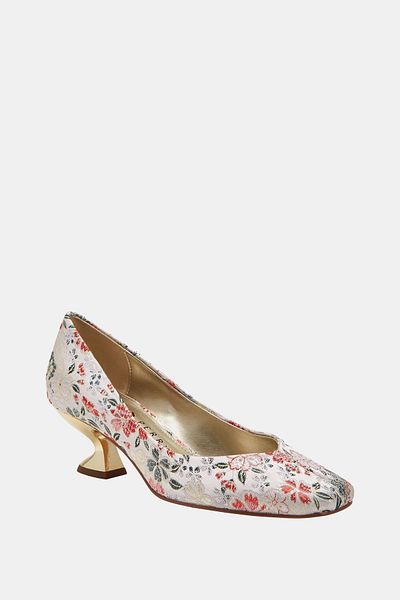 Katy Perry Pantofi cu toc pentru femei Laterr Pump, crem, cu modele florale