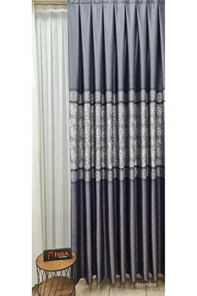 ISSA TEKSTIL Issa Fon Perde Pano Antrasit Gri ((tek Kanat))(sık Pile) En (100...