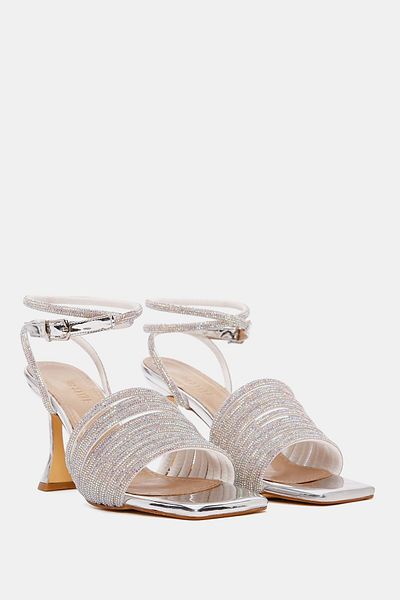 Bestyle Pantofi cu toc argintiu Ally pentru femei