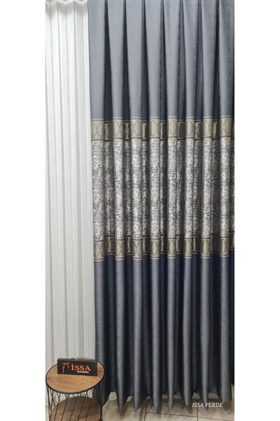 ISSA TEKSTIL Issa Fon Perde Pano Antrasit Gri ((tek Kanat))(sık Pile) En (100...