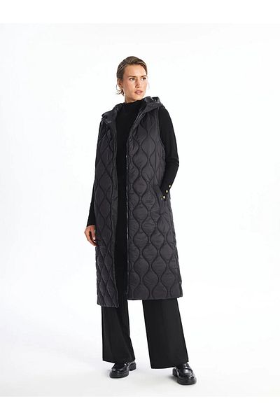 LC Waikiki LCWAiKiKi Classic Quilted Women's Puffer Vest - Hooded