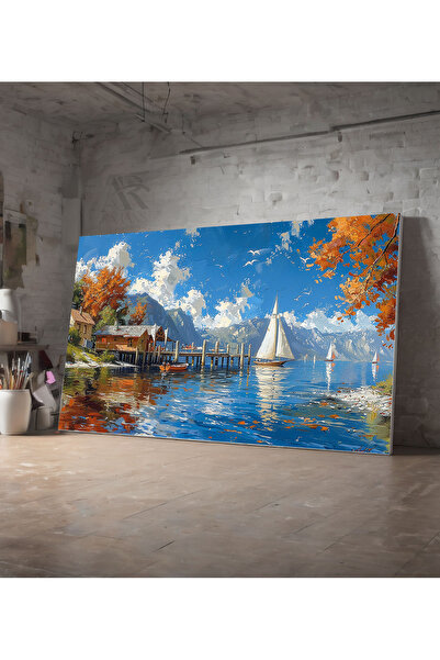 AR AJANS KANVAS TABLO Peace on the Lake Decorative Canvas Picture