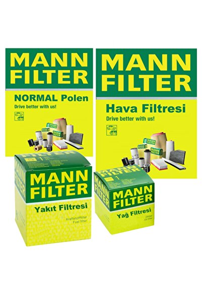 MANN VW Golf 7 1.6 TDI Filtre Bakım Seti 2013-2019 4F Hava-Yağ-Yakıt-Normal Polen