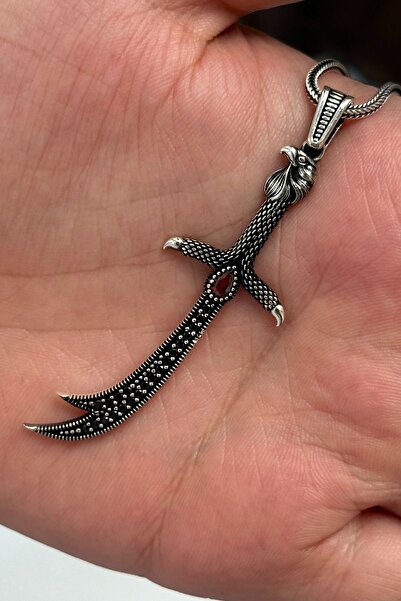 cheetah quality Zülfikar 925 Ayar Gümüş Özel Yapım Erkek Kolyesi