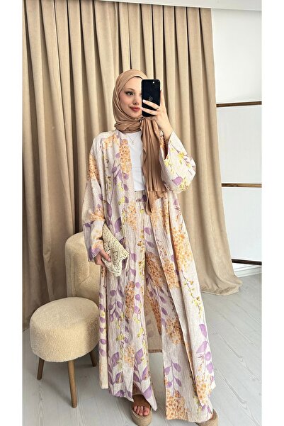 müqofficial طقم كيمونو وبنطلون قطني - ربيعي