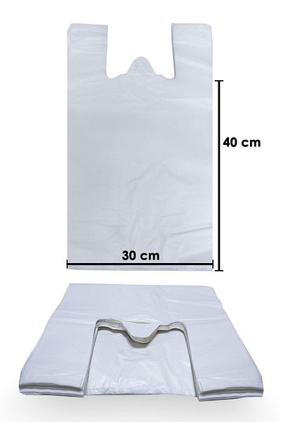 Hakhan First Class White Market Market Carry Bag Medium Size 30x40 Cm 1 Kg 100 Pieces