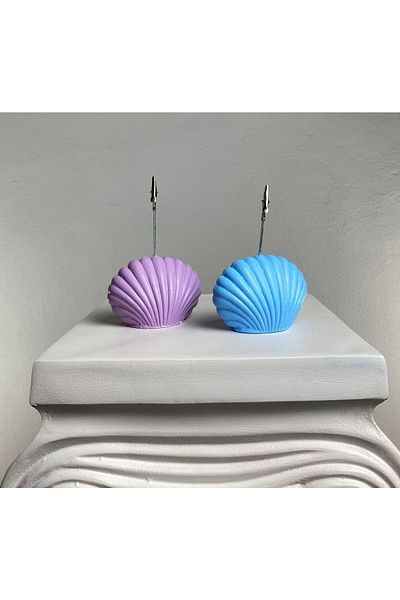 oasis decoration Oyster Set of 2 Note Holder (blue - Lilac)