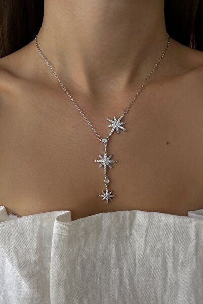 Okko Store قلادة على شكل نجمة شمالية متدلية من الفولاذ