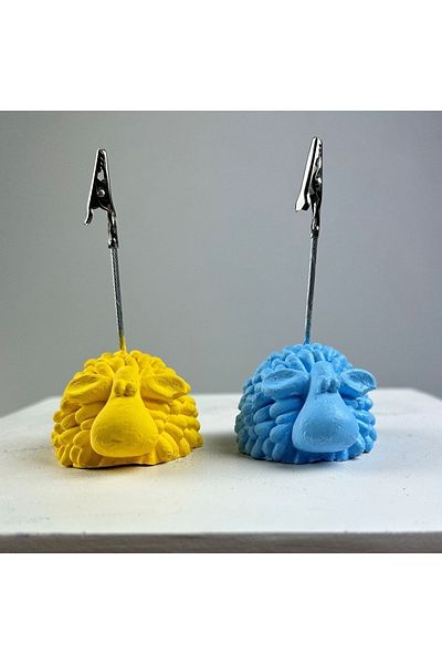 oasis decoration Lamb Note Holder Set of 2 (yellow - Light Blue)