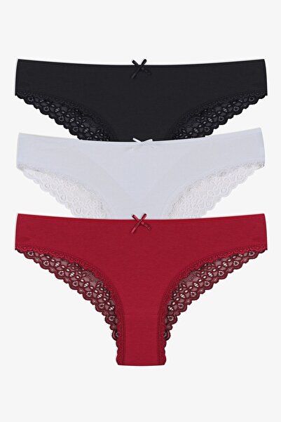 koza iç giyim Γυναικεία εσώρουχα 3-συσκευασία βαμβακερά ελαστικό ύφασμα με λε...