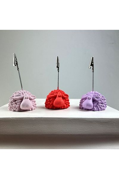 oasis decoration Lamb Note Holder Set of 3 (red - Pink - Lilac)