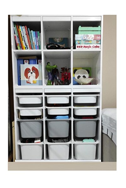 OYUNCAK DOLABI Beyaz Kıtaplıklı Çok Amaçlı Dolap Mdflam