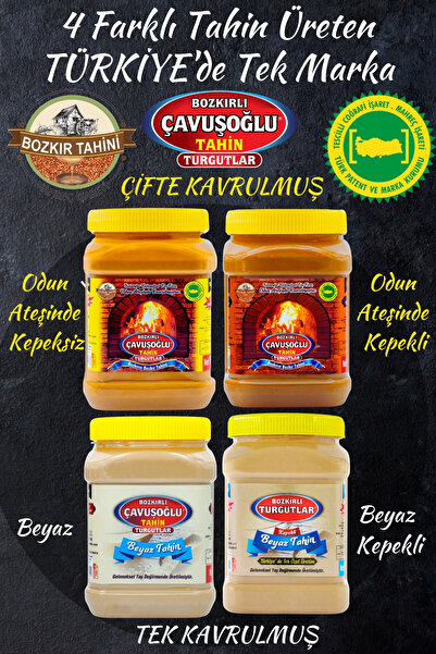 Bozkırlı Çavuşoğlu Odun Ateşinde Bozkır Tahini Kepeksiz Karafırın Tahini 930g 2'li Paket