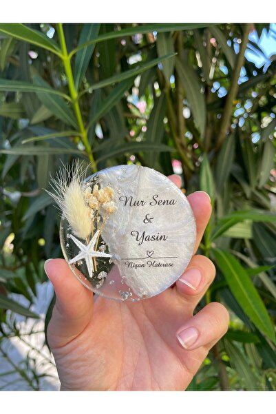 TURKAFONE Deniz Yıldızı Gümüş Epoksi Magnet (5 ADET) Söz, Nişan, Nikah, Düğün...