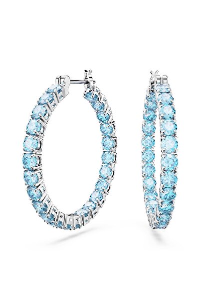 Swarovski 5647446 Küpe Matrix:pe Hoop M Aquam/rhs