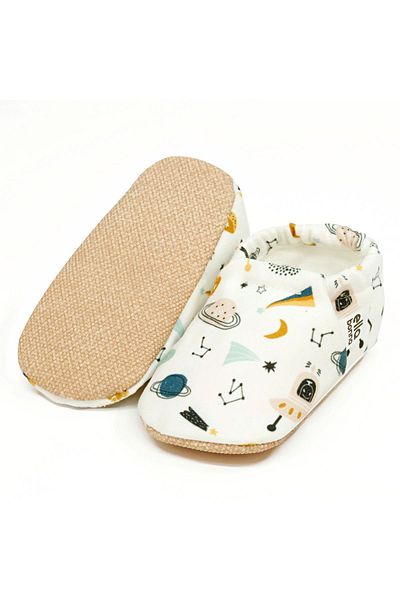 Ella Bonna Non-Slip Sole Space Patterned Baby Booties, Home Boots Slippers Nursery Shoes Booties