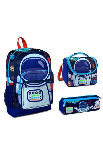 Yaygan Coral High 23724 - Backpack and Lunchbox for Primary School, Pencil Case Set of 3