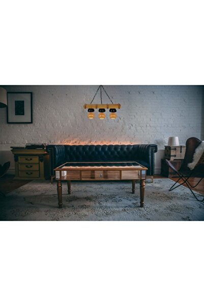 GDE Tasarım Ahşap Rustik Avize 3'lü